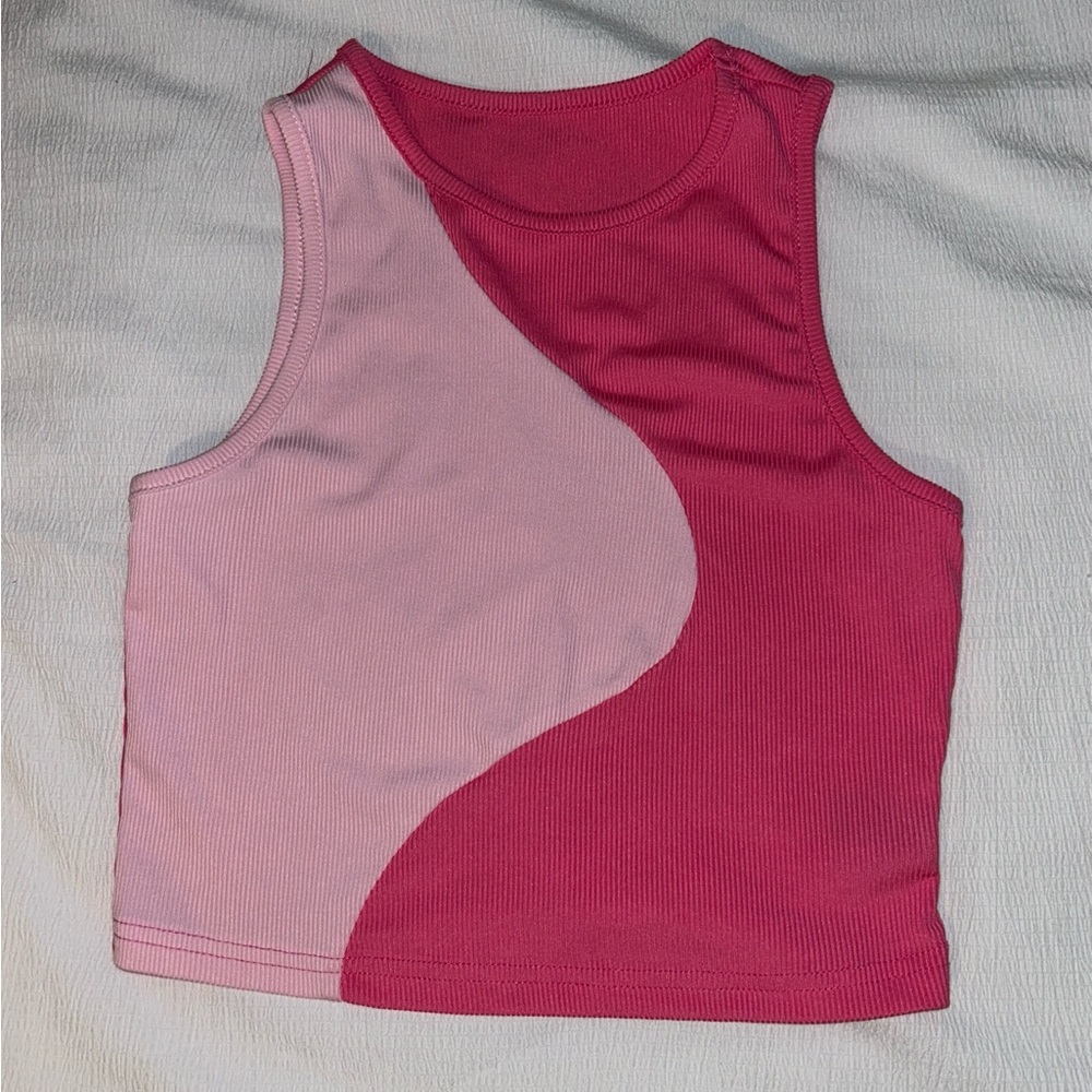 Shein Pink Cropped Tank Top